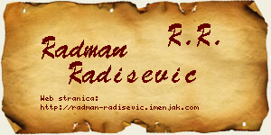 Radman Radišević vizit kartica